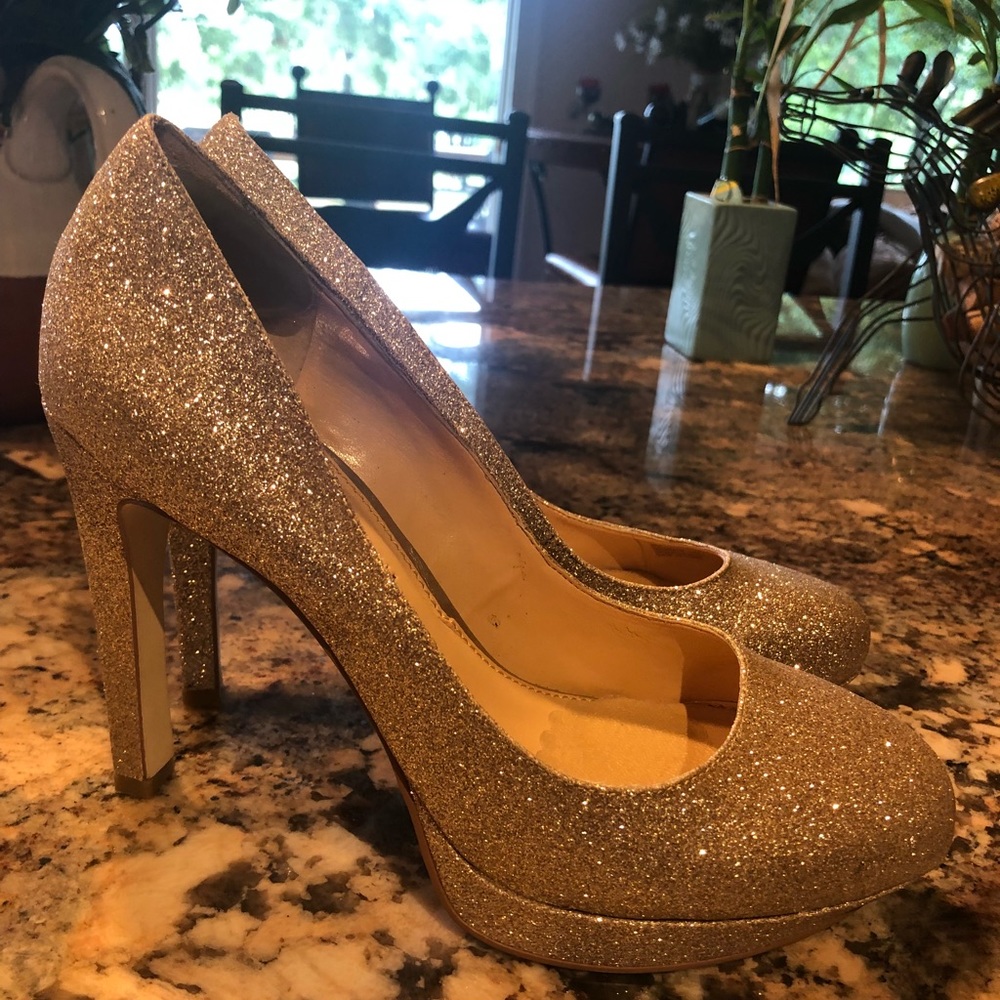SOLD Gianni Bini Glitter Heels. Worn once!
